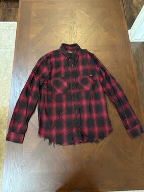 Amiri Distressed Flannel